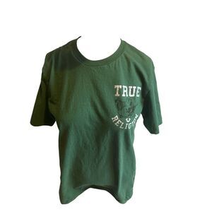 True Religion T-Shirt for Unisex Sz S Crew Neck Short Sleeves Green